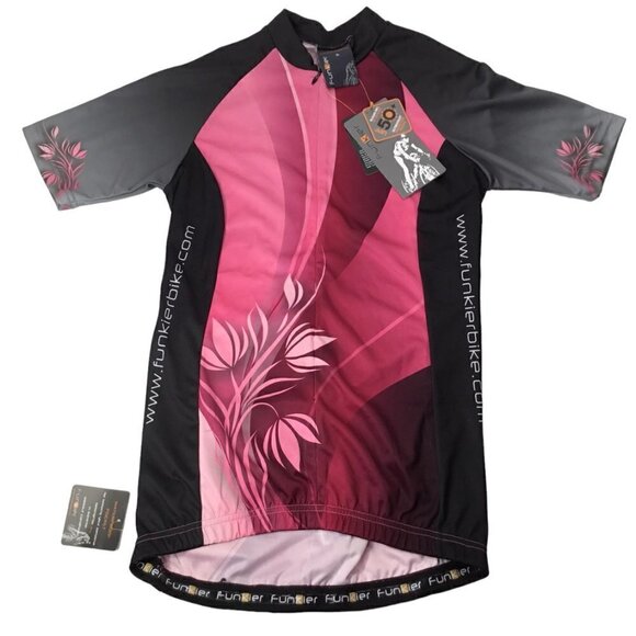 Funkier Cycling Jersey Top NWT Women's Size S UPF 50 1/2 Zip Short Sleeve J386 - Picture 1 of 10